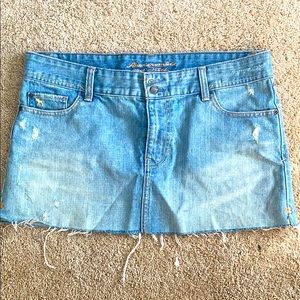 Abercrombie and Fitch frayed denim skirt, size 10